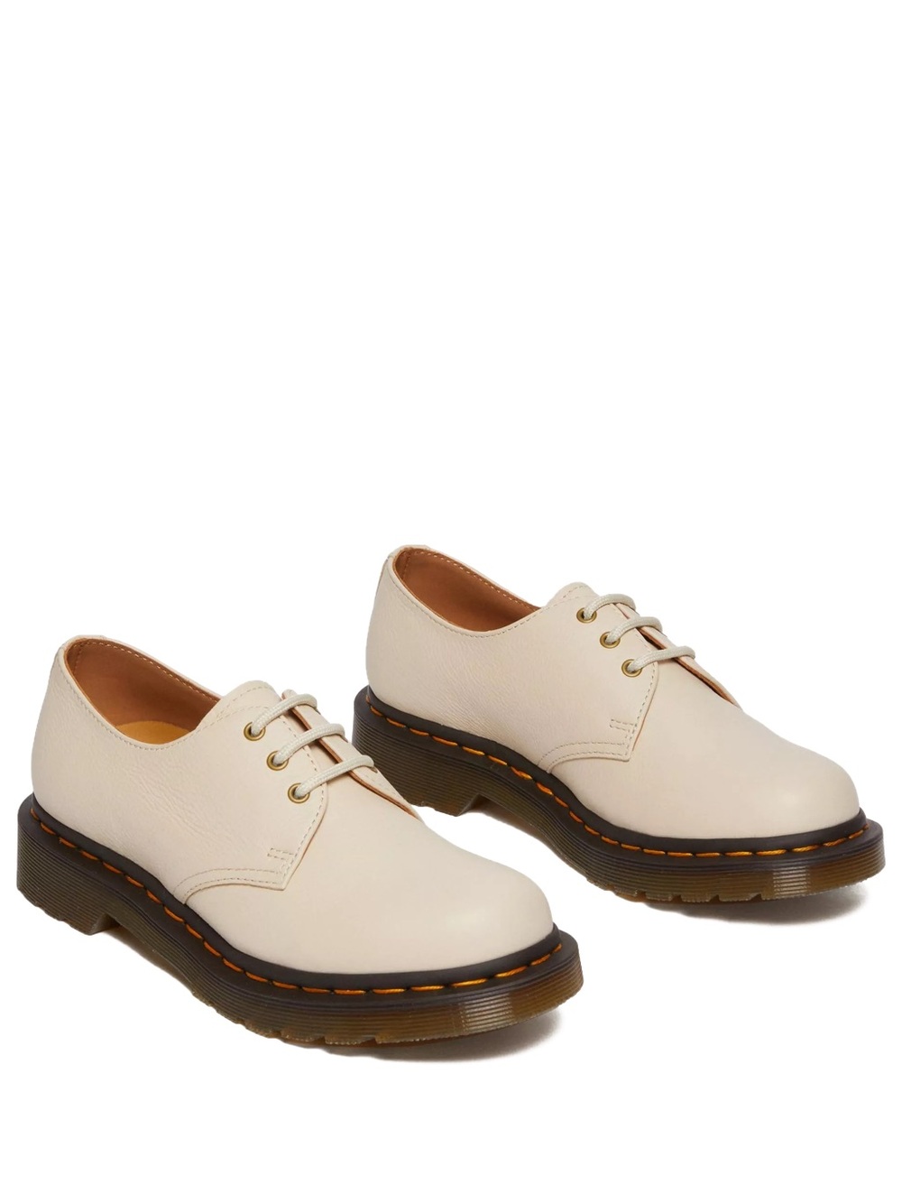 Dr. Martens 1461 Virginia Leather Oxford Shoes in Parchment Beige.
